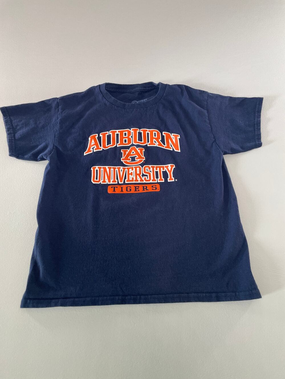 Auburn University Tigers Youth Tee Shirt Short Sleeve Navy Blue Size M